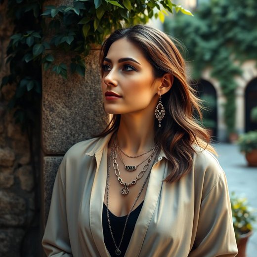 Schlichte Kleidung mit auffälligem Schmuck kombinieren