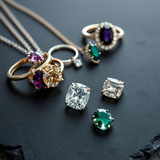 Verschiedene Edelsteine in verschiedenen Farben – darunter Rubin, Saphir, Smaragd und Amethyst – die die Schönheit und Vielfalt von Edelsteinen präsentieren.jpg