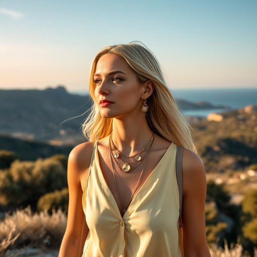 Butter Yellow Maxikleid kombiniert mit goldfarbenem Schmuck.jpg