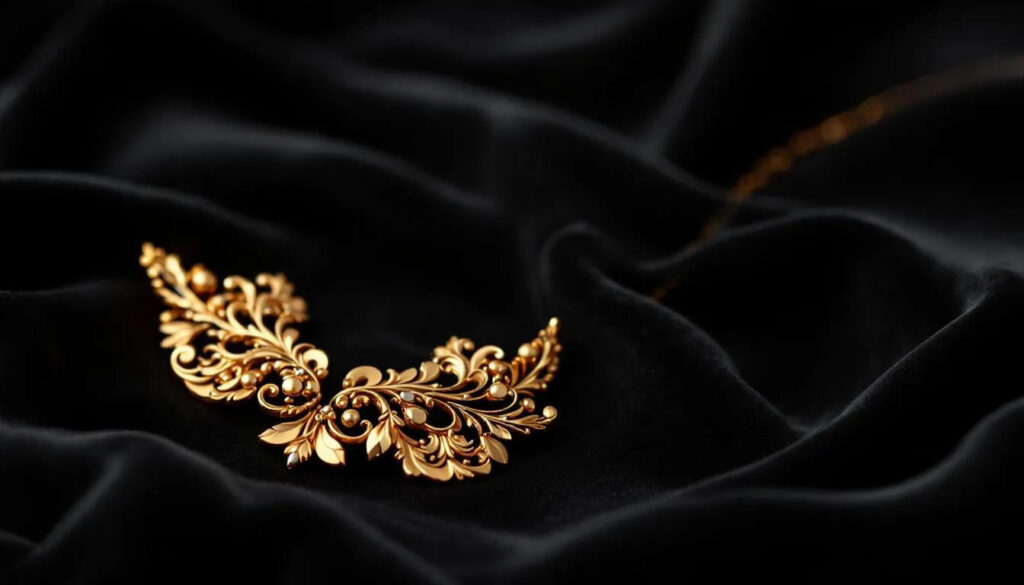 Ein eleganter vergoldeter Schmuck, der die Schönheit und den Glanz von Schmuckstücken zeigt