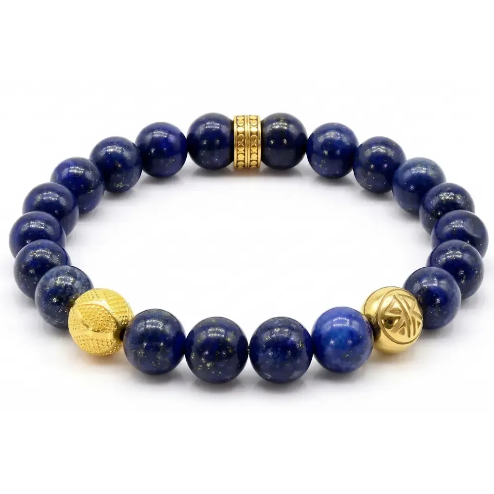 Armband Wilko Sterling Silber 18K Vergoldet mit Lapislazuli Steine