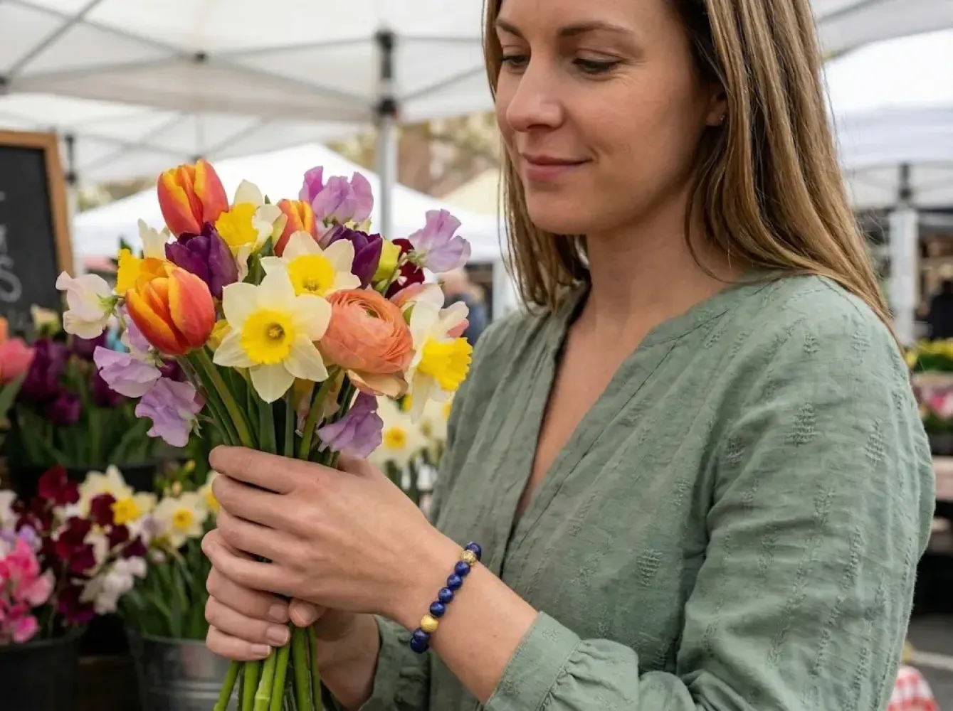 Armband Wilko Sterling Silber 18K Vergoldet mit Lapislazuli Steine