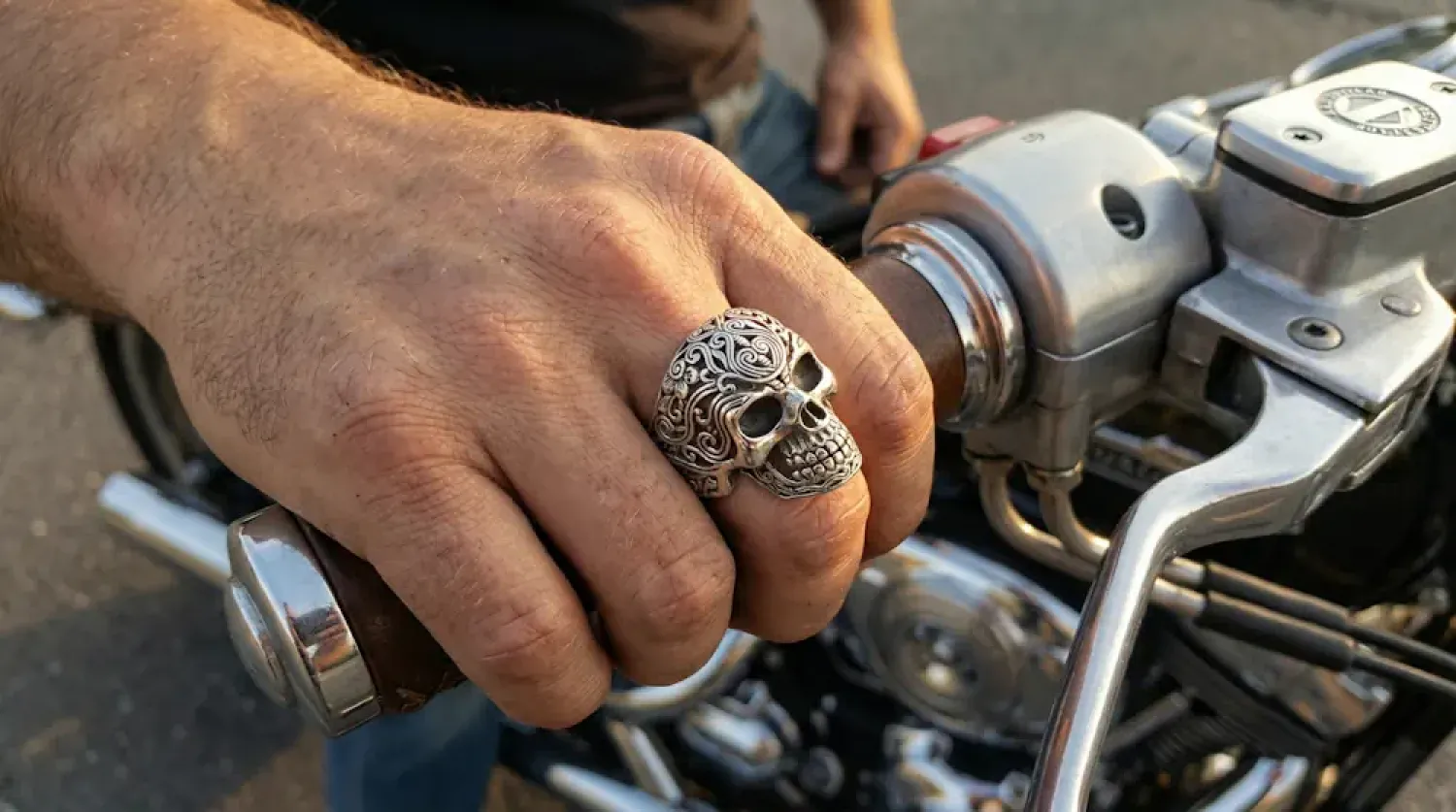 Preview: Totenkopf Ring Aesir 925 Sterling Silber