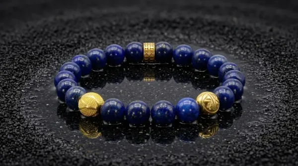 Armband Wilko Sterling Silber 18K Vergoldet mit Lapislazuli Steine