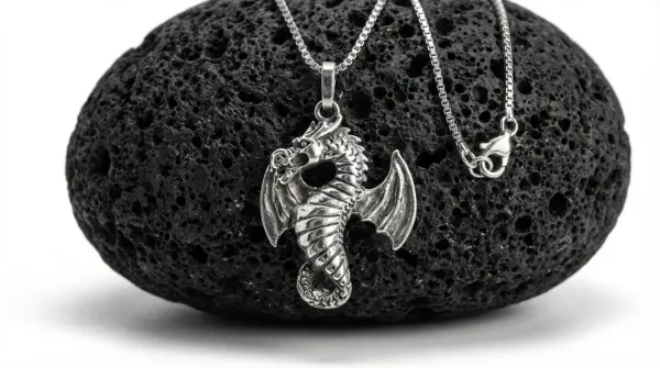 Halskette Drako 925 Sterling Silber mit Drachen Anhänger