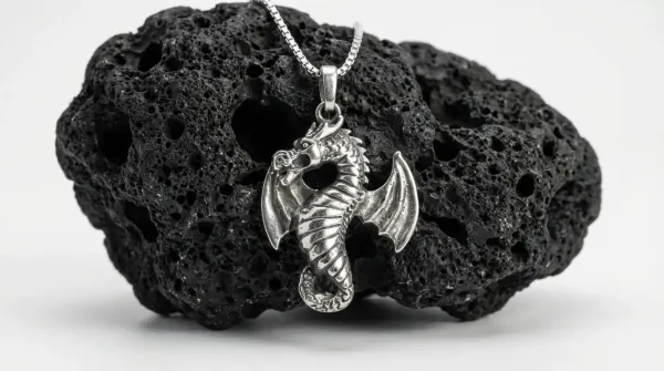 Halskette Drako 925 Sterling Silber mit Drachen Anhänger